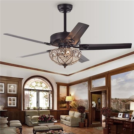 Warehouse Of Tiffany Warehouse of Tiffany CFL-8111 48 in. Catalina 3-Light Indoor Hand Pull Chain Ceiling Fan; Bronze CFL-8111